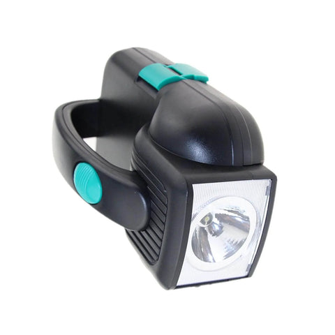 24 In 1 Repair Tool Kit Set With Built In LED Flashlight, black and teal ergonomic handle, front view