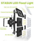 Exploded view of Ultra Bright 150W LED Outdoor Flood Light with 15000 Lumens, 6000K Daylight White, IP66 Waterproof components
