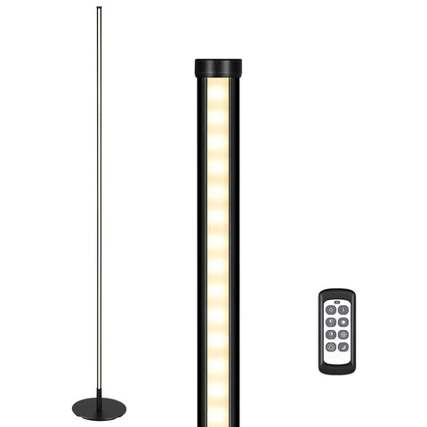 Set Of 2 Tall LED Corner Floor Lamps With Remote Dimmable 7 Color Temperatures From 2700K To 6000K 10 To 100 Percent Brightness