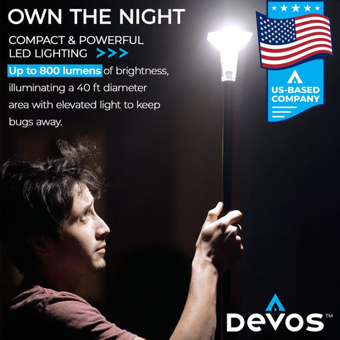 Person holding LightRanger 800 Lumen Lantern for Camping and Emergencies, Rechargeable LED Lantern With a Telescoping Four Section Pole