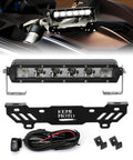 Beefy Bright 26W LED Shock Tower Light Bar with mount bracket and wiring harness for Can-Am Maverick X3 and X3 Max installation.