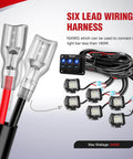 12V LED Light Bar Wiring Harness Kit with 3 Gang Rocker Switch Panel and inline fuse system, black 16AWG wire, shown coiled with connectors.
