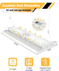 Ultra Bright 210W LED Linear High Bay Light Delivers 31500 Lumens For Industrial Shops Warehouses And Garages 120 277V UL Listed White Four Pack JC-LGL with heat dissipation features