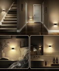 Two Pack Led Night Light Plug In With Dusk To Dawn Sensor Three Level Brightness 30 60 100 Lum Warm White 3000K installed indoors