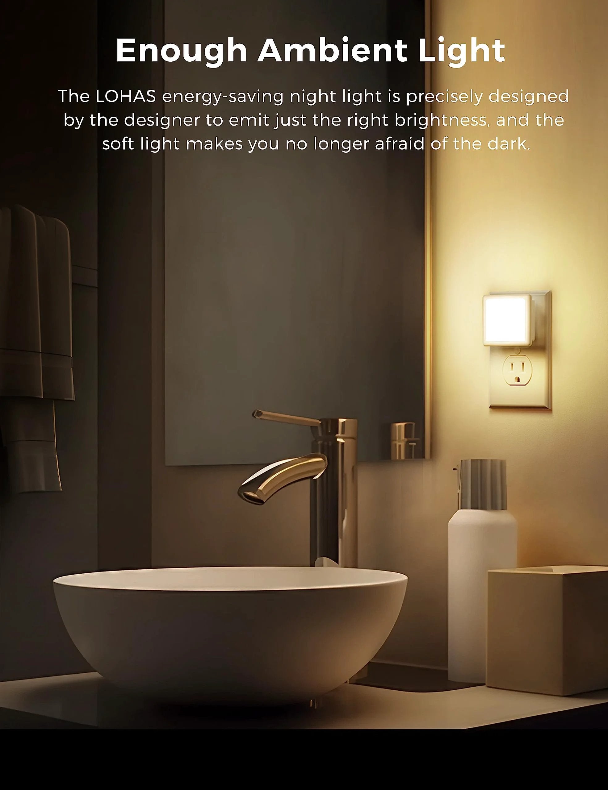 dusk-to-dawn LED night lights Soft White 2 Pack ✓