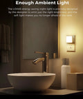 Bathroom with Led Night Light 2 Pack Plug In Wall Dusk To Dawn Auto On Off 3000K Soft White 0.3W 40 Lumen above sink