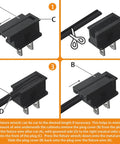 Installation instructions for Wired LED Puck Lights For Cabinets 120V Plug In Lighting, showing plug wiring steps.