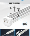 Detailed view of Six Pack 50W 4Ft LED Shop Lights With 7500 Lumens 5000K V Shape Lighting Linkable Design For Garage Workshop