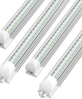 Pack Of 4 Linkable LED Shop Lights For Garage And Basement 6 Foot Long 60W T8 Integrated Ceiling Light With Double Row V Shape Beam 270 Degree