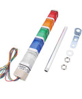 Industrial LED Signal Light Tower 110V AC With Continuous Light No Buzzer Red Yellow Green Blue White Stack Light LTA 402T5 Baomain Durable Metal Plastic Electronic Construction 14.7 Inch Length 19.5 Inch Cable Mounting Bracket Included