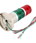 Industrial Signal Light Tower LED 24V DC Red And Green Steady Light LTP502T with mounting holes and wiring, close-up view
