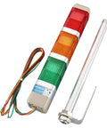 Industrial Signal Light Tower LED Indicator With Red Green Yellow LEDs 24V DC 2W LTA 402T Square Column Warning Light For Machinery Continuous Light Built Tough Metal Plastic Housing Mounting Bracket Included Baomain