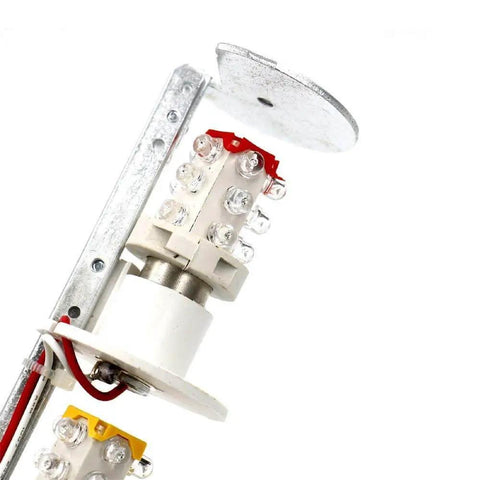 Industrial Signal Light Tower LED Red 12V DC 2W LGP-502T with mounting bracket, metal and plastic construction, close-up view