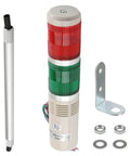Industrial Signal Light Column LED Alarm Tower Light Indicator With Red And Green LEDs 90dB Audible Warning 24V AC 3W Power Water Resistant Durable Plastic Housing TB50-2T-E-J Othmro