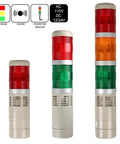 Industrial Signal Tower With LED Stack Lights And Built In Buzzer For Quick Warning And Safety 3 Layer Red Yellow Green LED Rings DC 12V