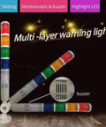 Five Stack LED Signal Tower Light With 85dB Buzzer And 180 Degree Rotatable Base For CNC And Factory Automation, 24V DC