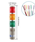 Industrial Signal Tower Light 110V AC LED Stack Light With Red Yellow Green LEDs And Buzzer Alarm Round Indicator Beacon For Factory Equipment LTA 502WJ with dimensions and wiring details.