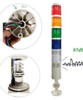 Five Stack LED Signal Tower Light With 85dB Buzzer And 180 Degree Rotatable Base For CNC And Factory Automation, 24V DC Industrial Warning Light Featuring Red Yellow Green Blue White LEDs, YJINGRUI.