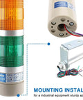 Industrial Signal Light Tower LED Indicator LTA-502T Baomain, Continuous Red Green Yellow Warning Light For DC 24V, 2W