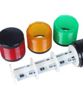 Components of Industrial Led Signal Tower Light 3 Tier Stack With Rotatable Base Buzzer 90dB Alarm Steady Or Flashing