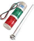 Industrial Signal Light Tower With LED Indicators For Machinery And Control Panels Red Green Continuous Light 12V DC Durable Metal And Plastic Build Baomain LTA 502T shown in attached components view