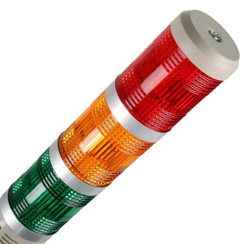 Industrial Signal Tower LED Bright Eye Catching Warning Light Luban 3 Layer Stack Red Yellow Green 12V DC Steady On Indicator