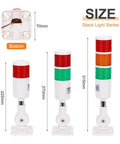 Front view of three 2 Layer LED Signal Warning Light Tower With No Buzzer 12 24V 10A Column Warning Tower Stack Lights