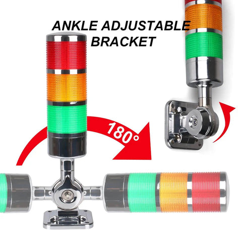 12 To 24V LED Stack Tower Light For Industrial Warning Andon Systems, 3 Layer Column Signal Beacon with adjustable bracket