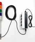 4 Color LED Stack Tower Light Signal Lamp With On Off Switch For Industrial Use Red Yellow Green Blue Includes 6 Ft Adapter