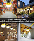 Industrial Grade LED Construction String Lights For Job Sites 100 Ft 10 Bulbs 10000LM Output Weatherproof And Linkable 5000K
