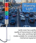 4 Layer LED Tower Light Industrial Warning Signal with holder, red green yellow blue indicators for factory automation, 110V AC