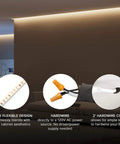 96 Inch Hardwired LED Under Cabinet Strip Light With 3680 Lumens At 3000K Warm White, 120V installation view in living room
