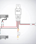 Diagram of LED Light Bar Wiring Harness Kit With 12V On Off Switch And Power Relay, Blade Fuse for off-road light bars.
