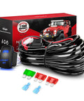 Heavy Duty 12V LED Light Bar Wiring Harness Kit With 12AWG Wire 5 Pin Rocker Switch Waterproof for Cars and Boats