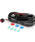 LED Light Bar Wiring Harness Kit With 12V On Off Switch And Power Relay, Blade Fuse, 12 Foot Extendable Harness, Dual Output For Off Road LED Work