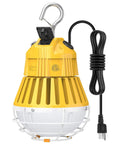 LED Temporary Work Light 100W 13000LM 5000K Portable Hanging Construction Light With 10Ft Cord And Sturdy Hooks Linkable Design For Job Site Workshop And Garage ETL Listed