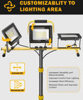 Ultra Bright 21000 Lumen 3 Head LED Work Light With Tripod Stand IP66 Waterproof Foldable Portable Light for garage use