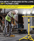LED Work Light With Stand Pacolit P 21000 Lumen 3 Head Adjustable Individual Switches IP66 Waterproof Foldable Tripod 16.4 ft Cord
