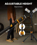 Ultra Bright LED Work Light With Telescoping Tripod, Beast Mode Brightness, Dual Head Design, 11000 Lumen, 92W Dimmable