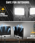 2 Pack LED Work Lights With Stand 110W 11000 Lumens Portable Tripod Flood Lights IP65 Waterproof And Adjustable Head