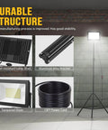 2 Pack LED Work Lights With Stand 110W 11000 Lumens Portable Tripod Flood Lights IP65 Waterproof And Adjustable Head 13 Foot Cord