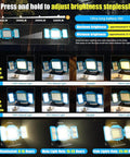 Solar Powered 52000 Lumen LED Work Light With 600W Main And Side Lights Foldable 52000mAh Rechargeable 3 Modes 360