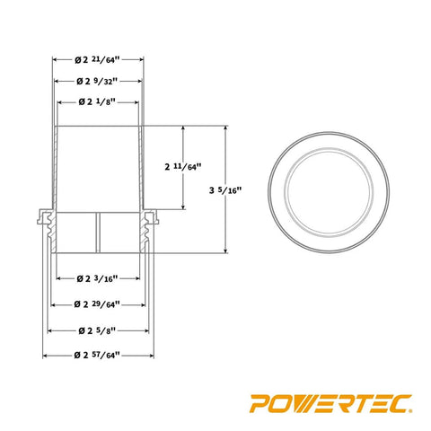 Diagram of Screw End Quick Coupler For Two And A Half Inch Hose With Left Hand Threaded Adapter showing dimensions