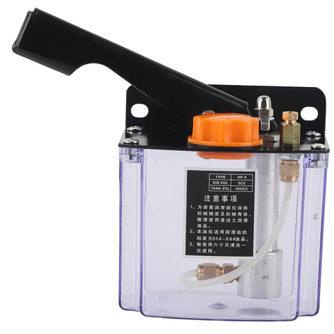 Left Hand Operated Workhorse 5L Manual Lubricating Pump With 650cc Capacity 4mm Oil Outlet for CNC Tools Ergonomic Handle