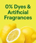Image of fresh lemons with text '0% Dyes & Artificial Fragrances' for Seventh Generation Dishwasher Detergent Liquid Gel, Lemon Scent, 42 Oz.