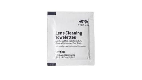 Individually Packaged Lens Towelettes No Streaks 100 Count Glasses And Screens, single sachet front view