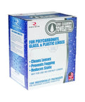 Lens Cleaning Towelettes Dispenser 100 Wipes Anti Fog For Glass Plastic Lenses in blue and white packaging
