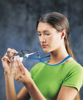 Person using Lens Cleaning Towelettes Anti Fog Anti Static For Safety Eyewear 100 Wipes to clean safety glasses.