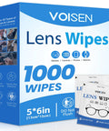 Premoistened Lens Cleaning Wipes For Glasses Phones And Cameras Pack Of 1000 with box and individual wipe packaging visible