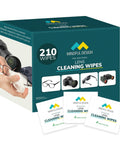Individually Wrapped Lens Cleaning Wipes 210 Count For Eyeglasses And Sunglasses, Streak Free Optical Clarity On The Go